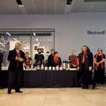 Members of the Māori community perform songs of appreciation during lunch at the Weston Library.  