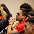 Visitors from Aotearoa attending the Māori remembrance ceremony held at the Natural History Museum. 