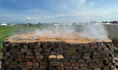 a smouldering brick kiln