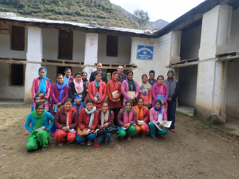 BA students and their teachers with KA and GN at Khapardev Campus, Kalukheti, Bajhang district (2020)