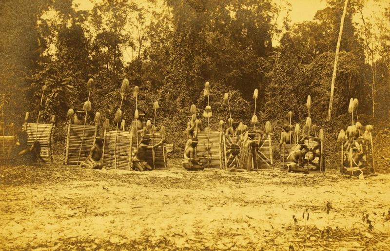 Sepia Photo of Wapisiana shield game. Im Thurn Collection, The Royal Anthropological Institute.