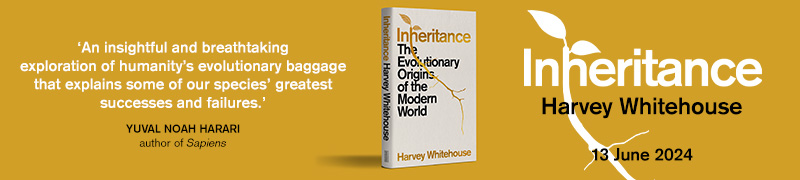 banner featuring book cover and quote reading: An insightful and breathtaking exploration of humanity’s evolutionary baggage that explains some of our species’ greatest successes and failures.’ YUVAL NOAH HARARI author of Sapiens