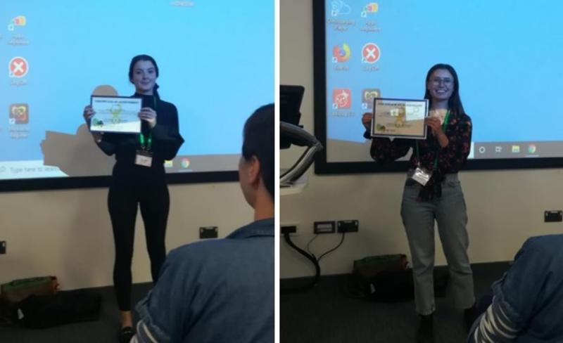 Lucy baehren and megan beardmore herd are awarded the student prize for best podium and poster presentations lucy baehren and megan beardmore herd are awarded the student prize for best podium and poster presentations