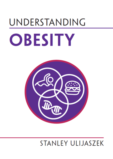 understanding obesity front cover. Purple circle with venn diagram of activity, food and genes