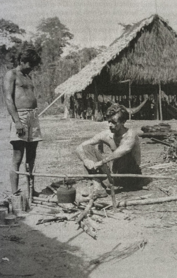 Photo of Darcy Ribeiro and Francis [Huxley] with the Ka’apor from from roberts and itten 2021