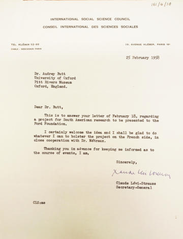 Letter from claude levi strauss letter from claude levi strauss