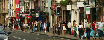 Photo of oxford high street shopping and tourists