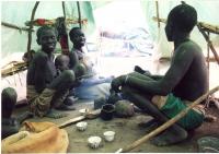 william dangas family tent in nor deng temporary camp in southern sudan july