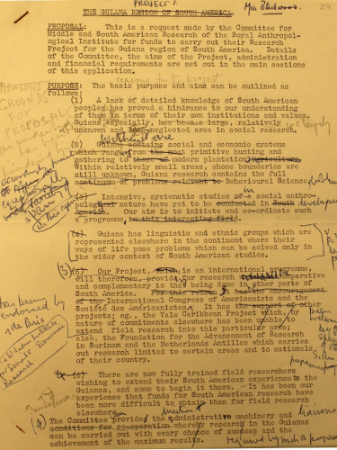 first draft of the guiana project commented by beatrice blackwood blackwood papers prm
