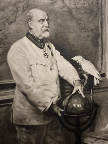 Photographic protrait in Black and white of Sir Everard Ferdinand im Thurn (1852-1932). Taken from im Thurn (1934).