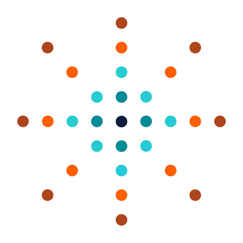 compas logo - multicoloured dots in shape of star