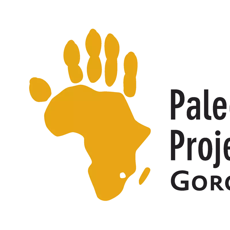 Logo for Palao Primate Project featuring yellow outline of africa forming the body of a hand/paw print