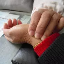Someone having their pulse checked