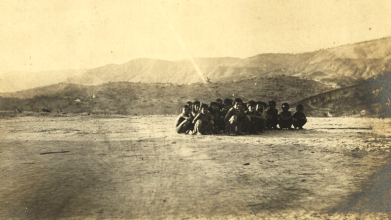 Makushi "vicissi duck game": the children are imitating a flock "resting on the ground in a close-packed, irregular-shaped group". Im Thurn Collection, The Royal Anthropological Institute.