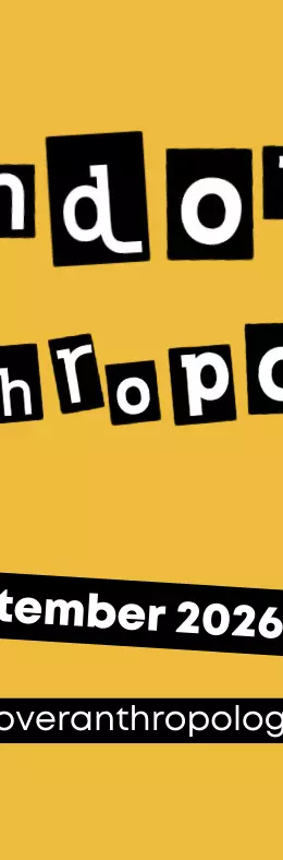 The poster for London Anthropology Day - black text on yellow